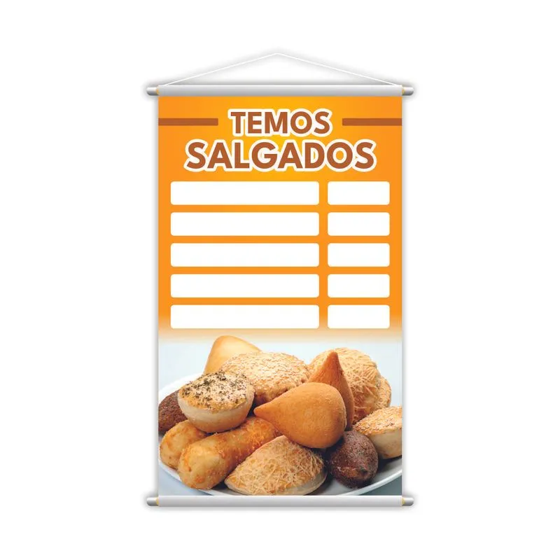 Banner Temos Salgados Tabela De Preços Divulgação 80x50cm