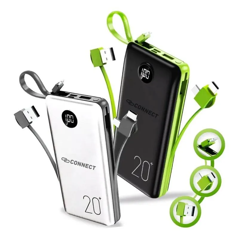 3x Power Bank 20.000mah Carregador Rápido Com Display Portát