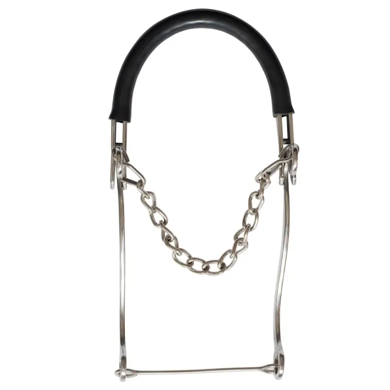 HACKAMORE LONGO INOXIDAVEL COM FOCINHEIRA DE BORRACHA