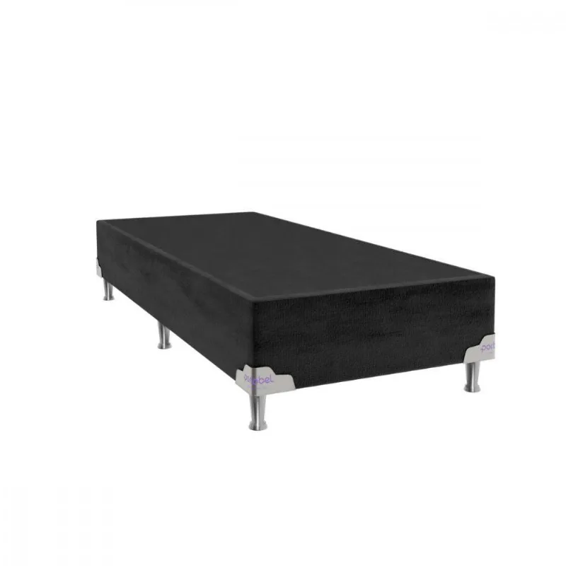 Base Para Cama Box De Solteiro 88x188x28 Sued Preto Portobel Preto