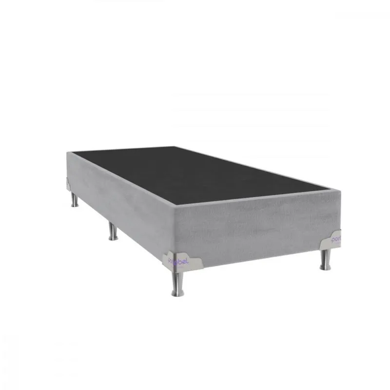 Base Para Cama Box De Solteiro 88x188x28 Sued Cinza Portobel