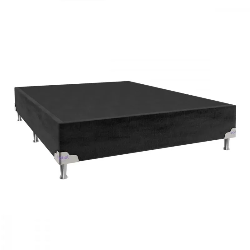 Base Para Cama Box Viúva 128x188x28 Sued Preto Portobel