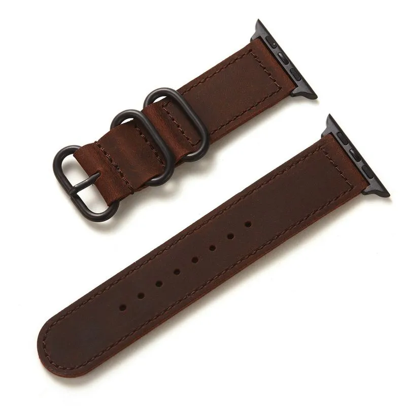 Pulseira para Apple Watch 42mm 44mm 45mm 49mm Couro Legítimo