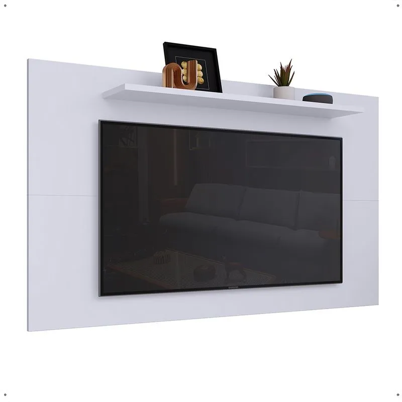 Estante Painel TV 32 37 40 42 46 48 Polegadas Prateleira Superior Decoração Sala Quarto Moderno Samba/Texas - Branco - rpm