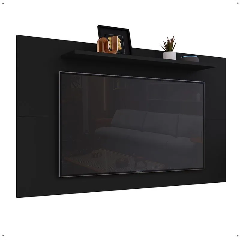 Estante Painel TV 32 37 40 42 46 48 Polegadas Prateleira Superior Decoração Sala Quarto Moderno Samba/Texas - Preto - rpm