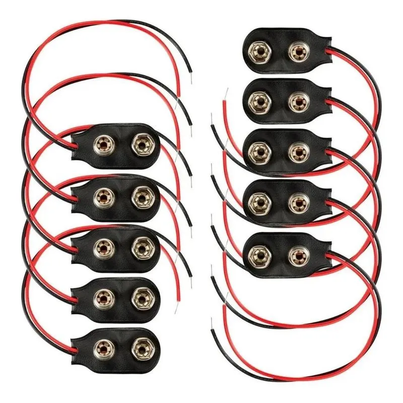 Conector Clip Para Bateria 9v Com Rabicho - 10 Peças