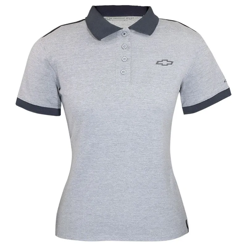 Camisa Polo Feminina Chevrolet Essentials CINZA MESCLA CLARO P
