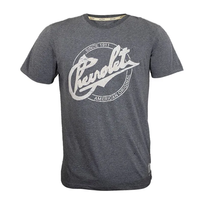 Camiseta Masculina 1911 Vintage Chevrolet CINZA MESCLA ESCURO XG