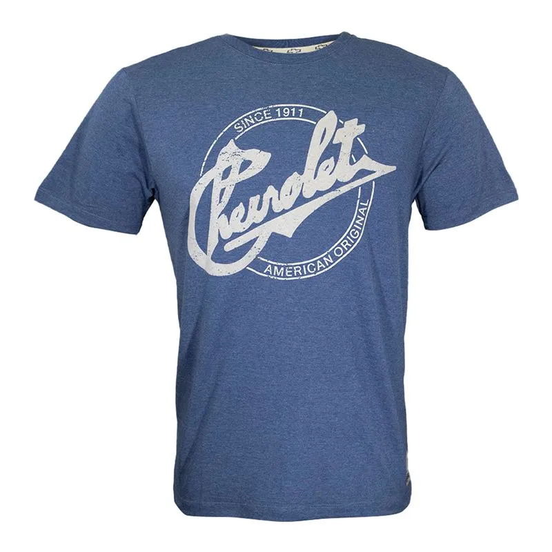 Camiseta Masculina 1911 Vintage Chevrolet AZUL MESCLA GG
