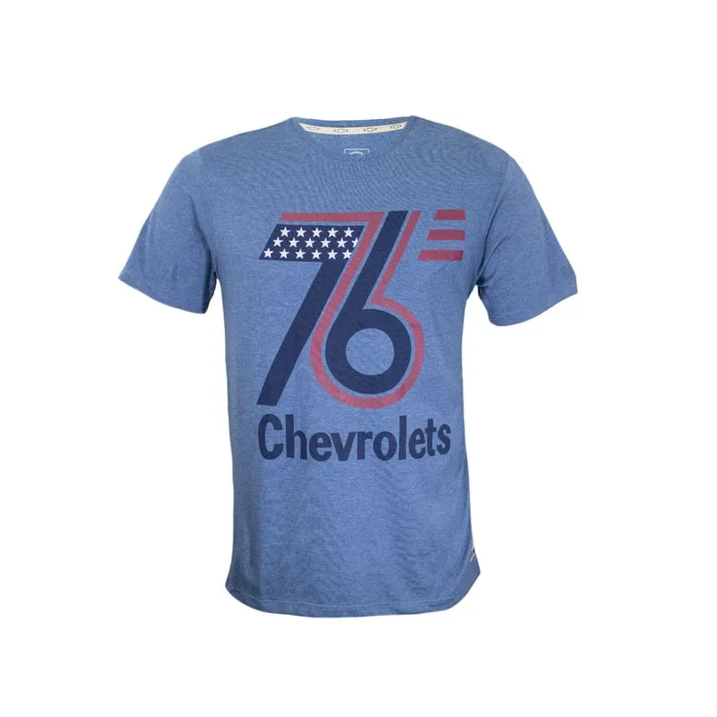 Camiseta Masculina 76'S Vintage Chevrolet AZUL MESCLA GG