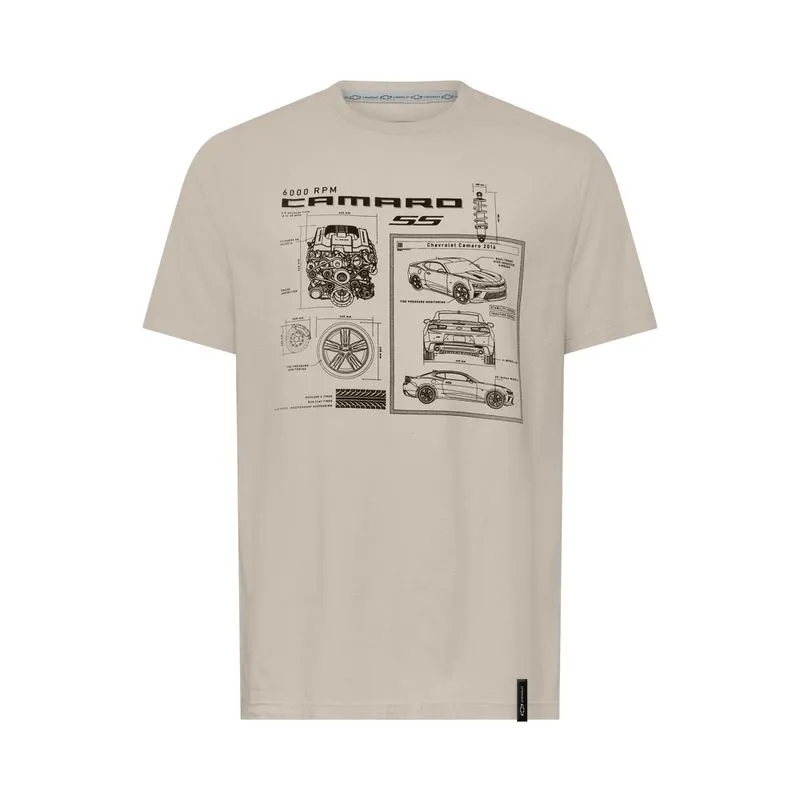 Camiseta Masculino SS Camaro Fashion AREIA P