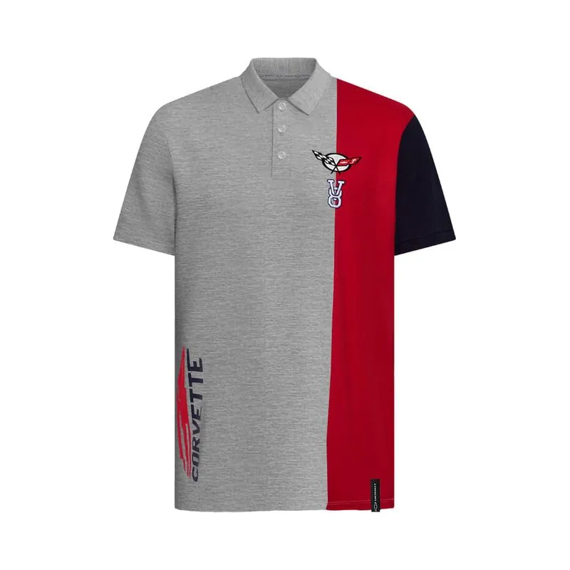 Camisa Polo V8 Masculina Corvette Fashion CINZA MESCLA CLARO M