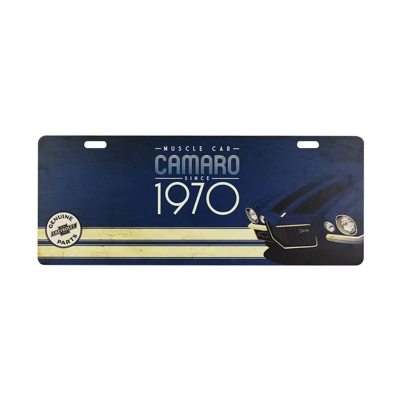 Placa Muscle Car Camaro Vintage AZUL