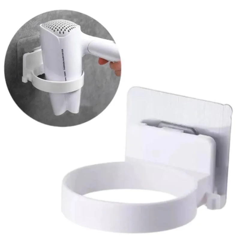 Suporte para Secador de Cabelo 2 em 1 Plástico Resistente Multiuso Organizador para Banheiro