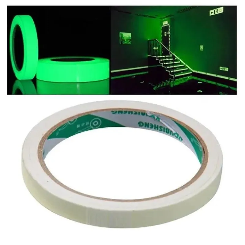 Fita Adesiva Fluorescente 3 Metros Brilha No Escuro Auto Colante Neon Decoracao Festa Escada Luminosa Fotoluminescente