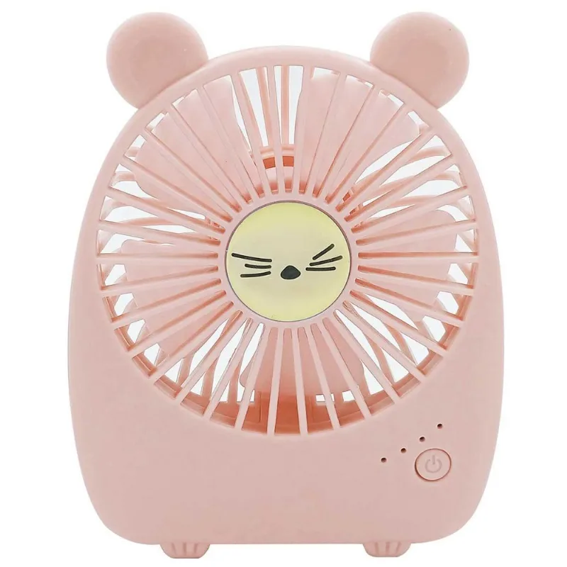 Mini Ventilador Portátil 12x9,5cm em Plástico Top Rio-Rosa