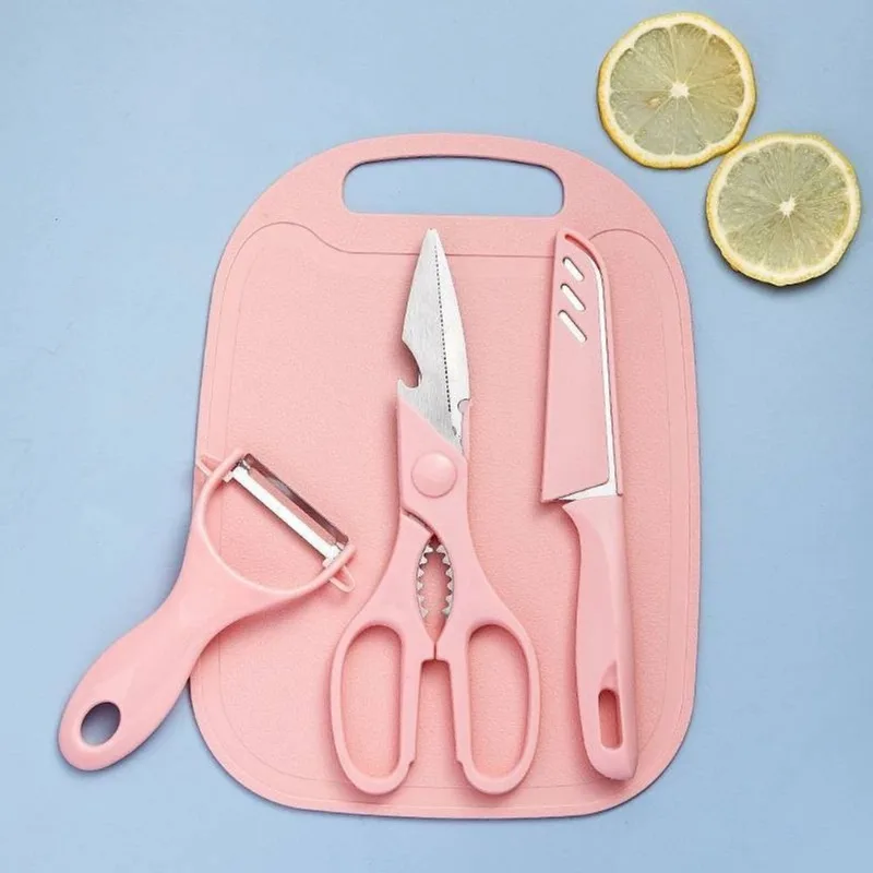 Conjunto 4 Peças de Utensílios de Cozinha - Rosa