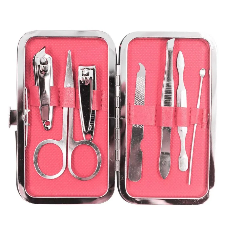Kit Manicure 7 Peças em Metal Top Rio-Rosa