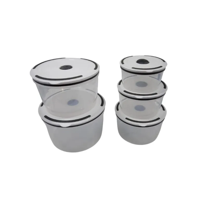 Conjunto 5 Potes Herméticos de Plástico Com Tampa