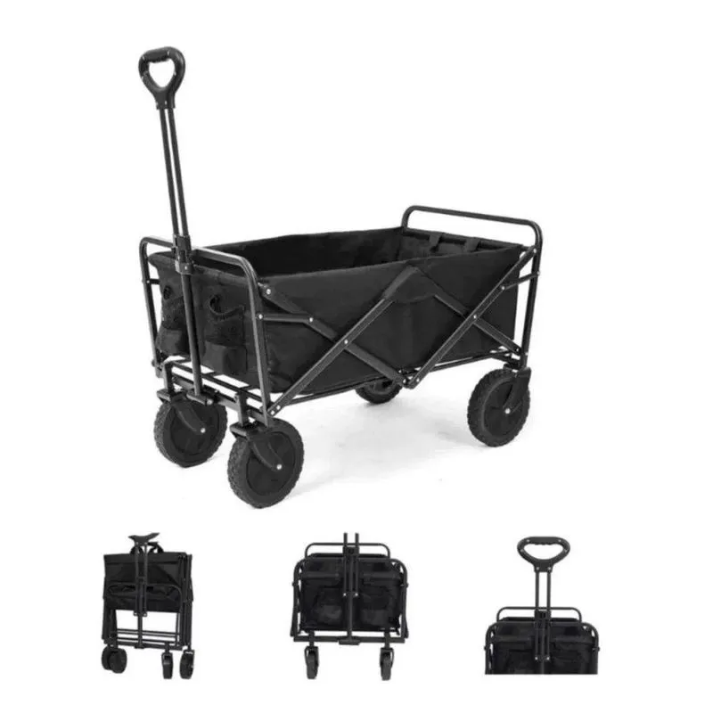 Carrinho Feira Praia Dobrável Camping Suporta 150kg Multiuso Carga Reforço