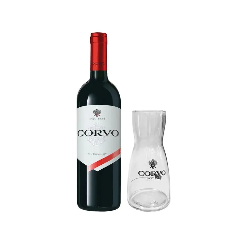 Vinho Italiano Corvo Rosso 750ml - Kit Com Mini Decanter