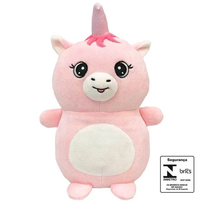 Bicho Fofo de Pelúcia 35cm em Poliéster CAA Toys-Modelo 1 Unicórnio
