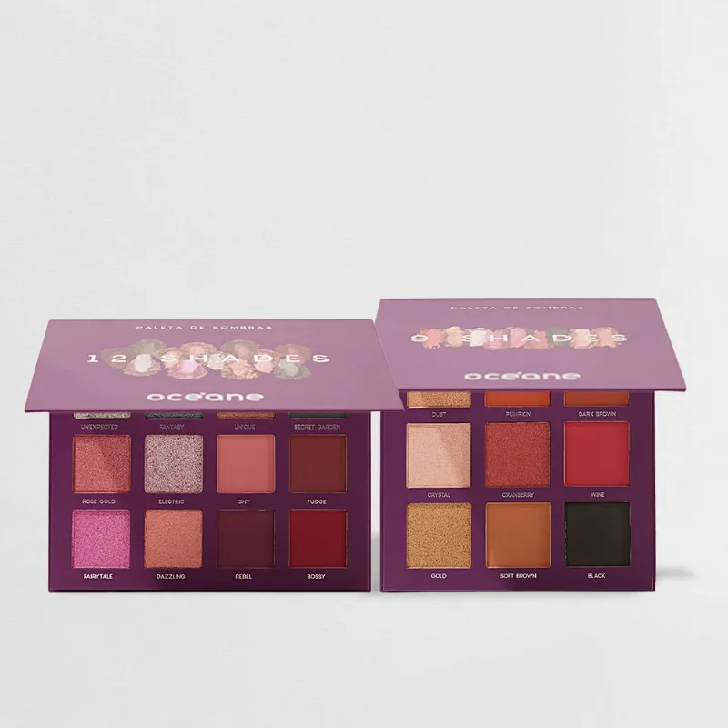 Kit Paleta de Sombras 9 Shades + Paleta de Sombras 12 Shades Océane Purple (2 Produtos) - Océane