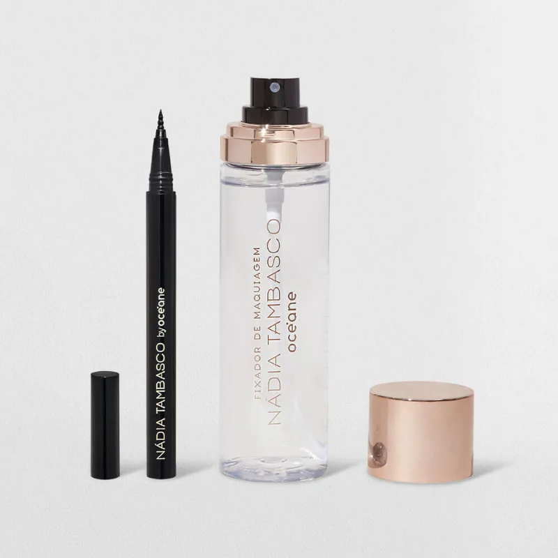 Kit Caneta Delineadora + Fixador de Maquiagem Nádia Tambasco By Océane (2 Produtos) - Océane