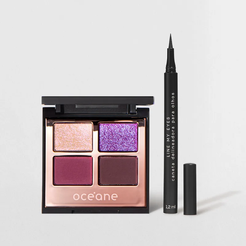 Kit Paleta de Sombras Night Glam + Caneta Delineadora Océane Edition (2 Produtos) - Océane