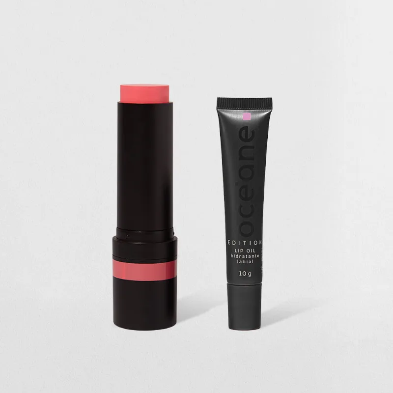 Kit Blush em Bastão Rosa Claro + Lip Oil Rosa Océane Edition (2 Produtos) - Océane
