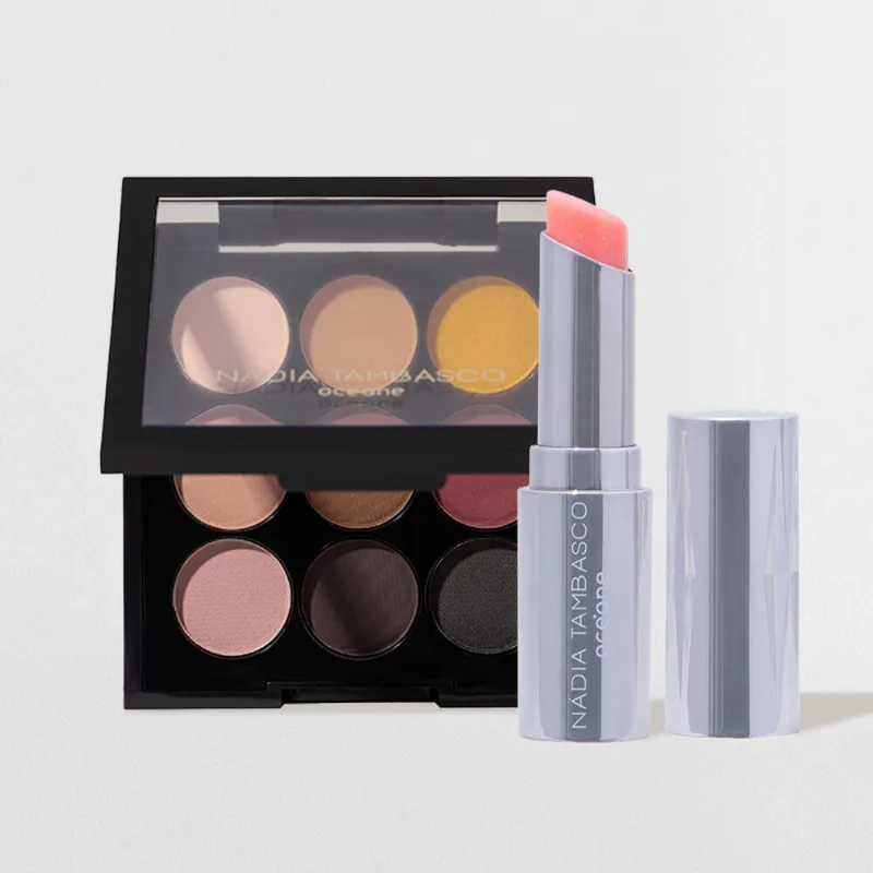 Kit Paleta de Sombras To Go Matte + Revitalizador Labial Nádia Tambasco By Océane (2 Produtos) - Océane