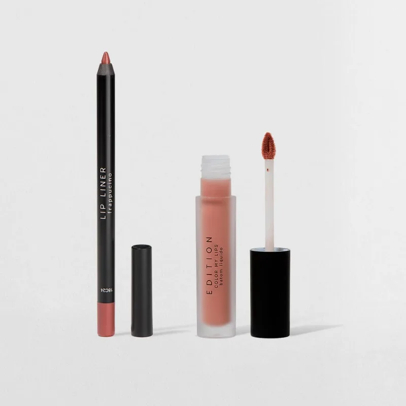 Kit Lápis Labial Marrom + Batom Nude Océane Edition (2 Produtos) - Océane