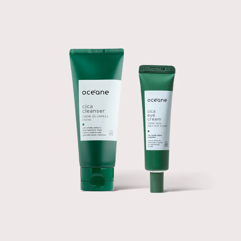 Kit Creme para Área Dos Olhos + Creme de Limpeza Facial Cica (2 Produtos)