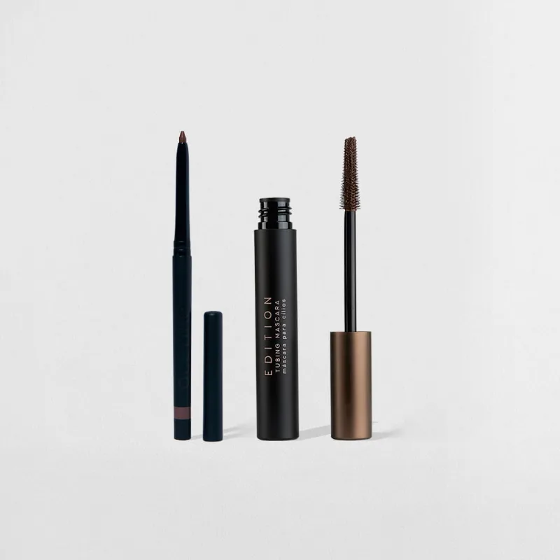 Kit Máscara para Cílios + Lápis para Os Olhos Marrom Océane Edition (2 Produtos) - Océane