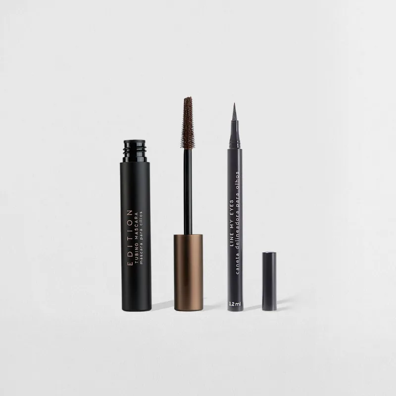 Kit Máscara para Cílios Marrom + Caneta Delineadora Marrom Océane Edition (2 Produtos) - Océane