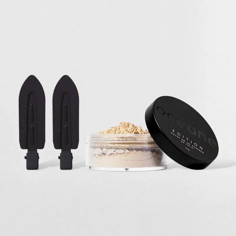 Kit Presilha de Cabelo Preta + Pó Solto Océane Edition (2 Produtos) - Océane
