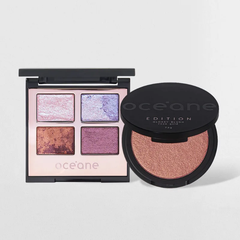 Kit Paleta de Sombras Cosmic + Blush Cintilante Rose Gold Océane Edition (2 Produtos) - Océane