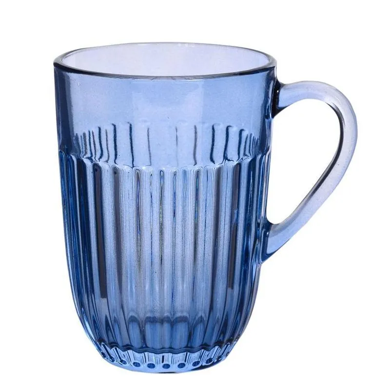 Conjunto Xicaras Athena Blue 3 Pecas Vidro 380ml