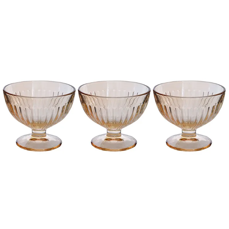 Jogo De Taças Athena P/ Sobremesa 3 Peças 260ml em Vidro Wincy