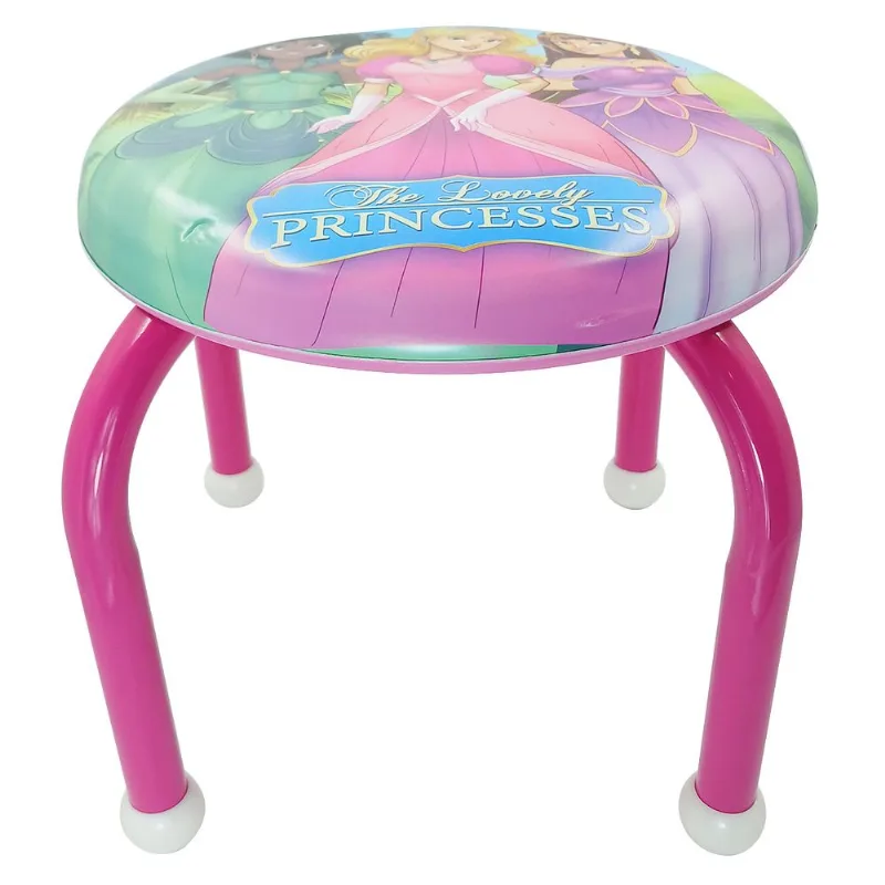Banco Infantil Estofado em Metal Wincy-Rosa