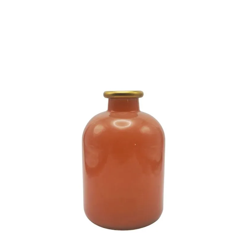 Vaso London Ambar Gold 11x17x10cm Vidro Mai Home