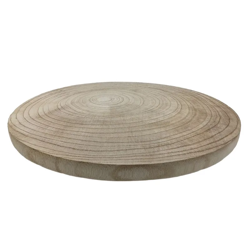 Suporte Redondo C/ Pé 35,5cm em Madeira Mai Home