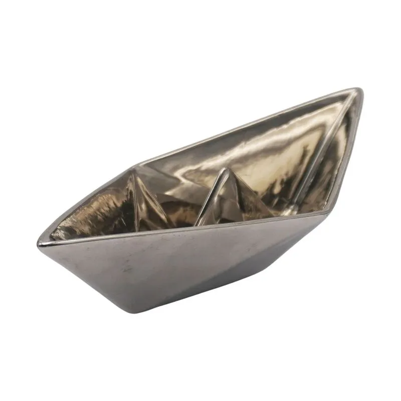 Escultura Paper Boat Silver 27x9x11.5cm - Mai Home