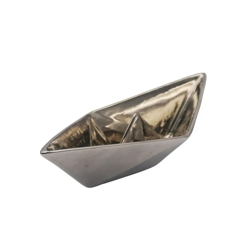 Escultura Paper Boat Silver 19x6.5x8cm - Mai Home
