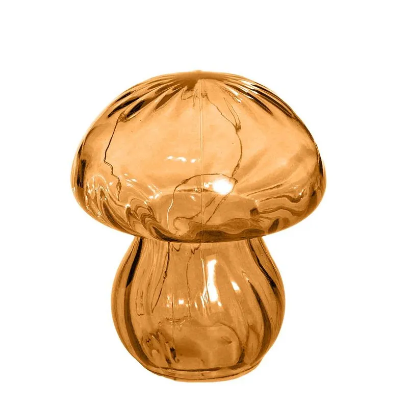Luminaria Led Cogumelo Cm 13x16x13cm Vidro - Mai Home