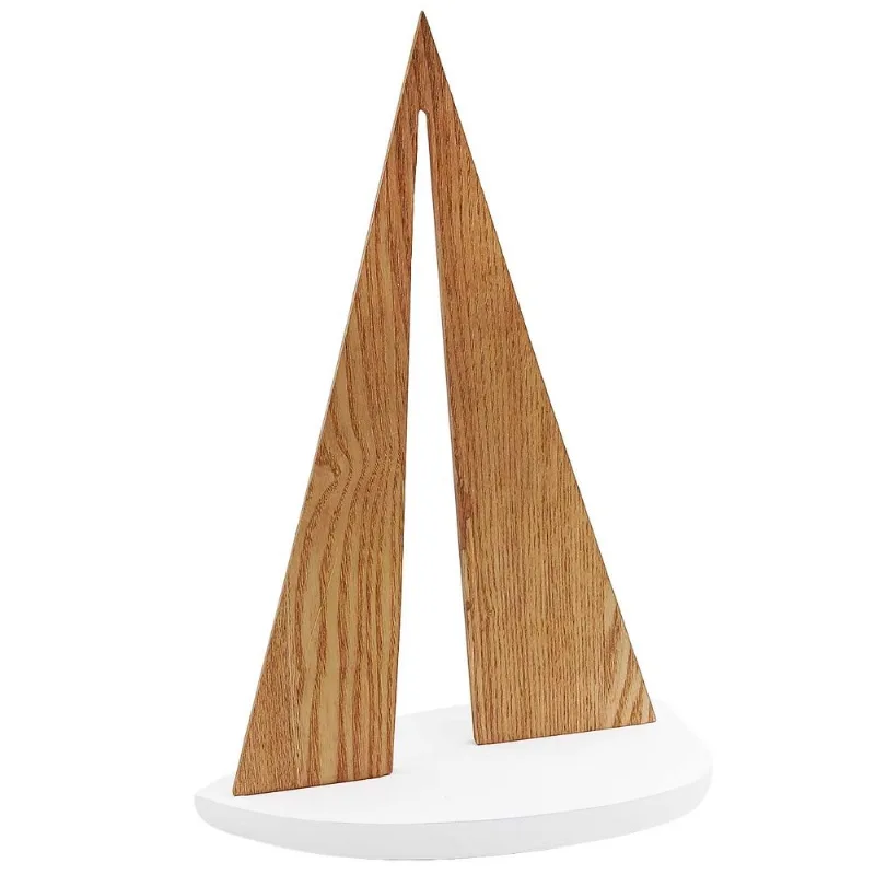 Escultura Veleiro Decorativo 34cm em Madeira Mai Home