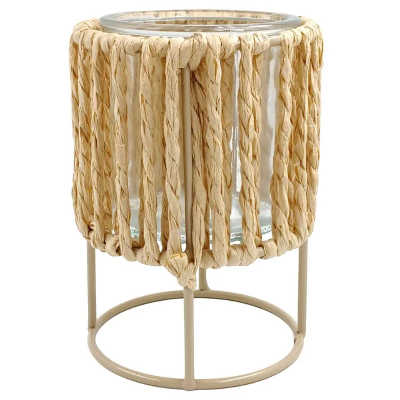 Lanterna Naturi 13,5x9,5x4,5cm em Fibra Natural Mai Home