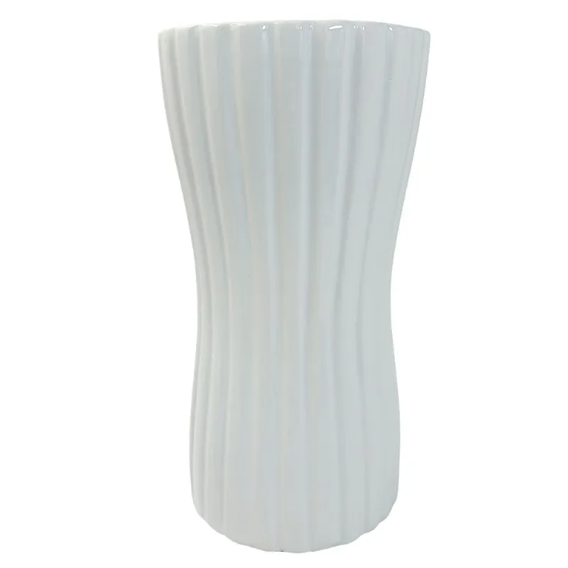 Vaso Blanc Decorativo 26cm em Cerâmica Mai Home