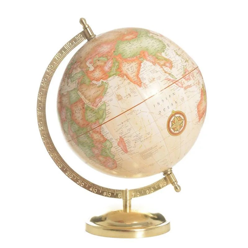 Globo World Nude Gold 23x28x23cm Pt Metal - Mai Home