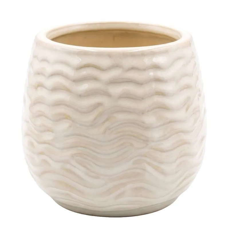 Cachepot Vague Off White 12x12x12cm - Mai Home